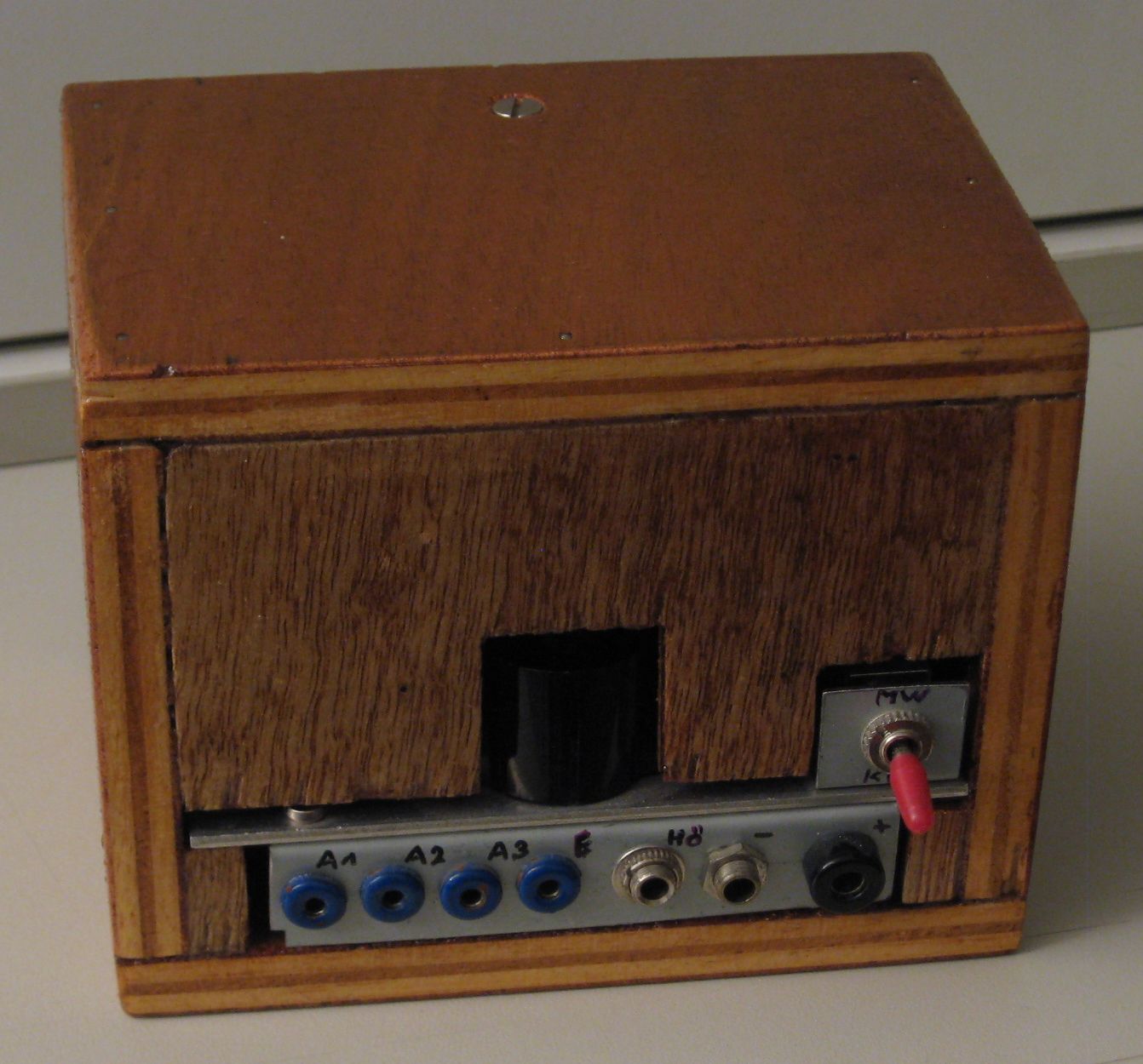 Radiomann im Gehuse hinten